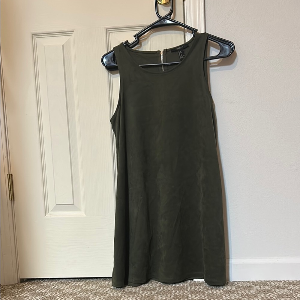Forever 21 Olive Green Sleeveless Velvet Dress